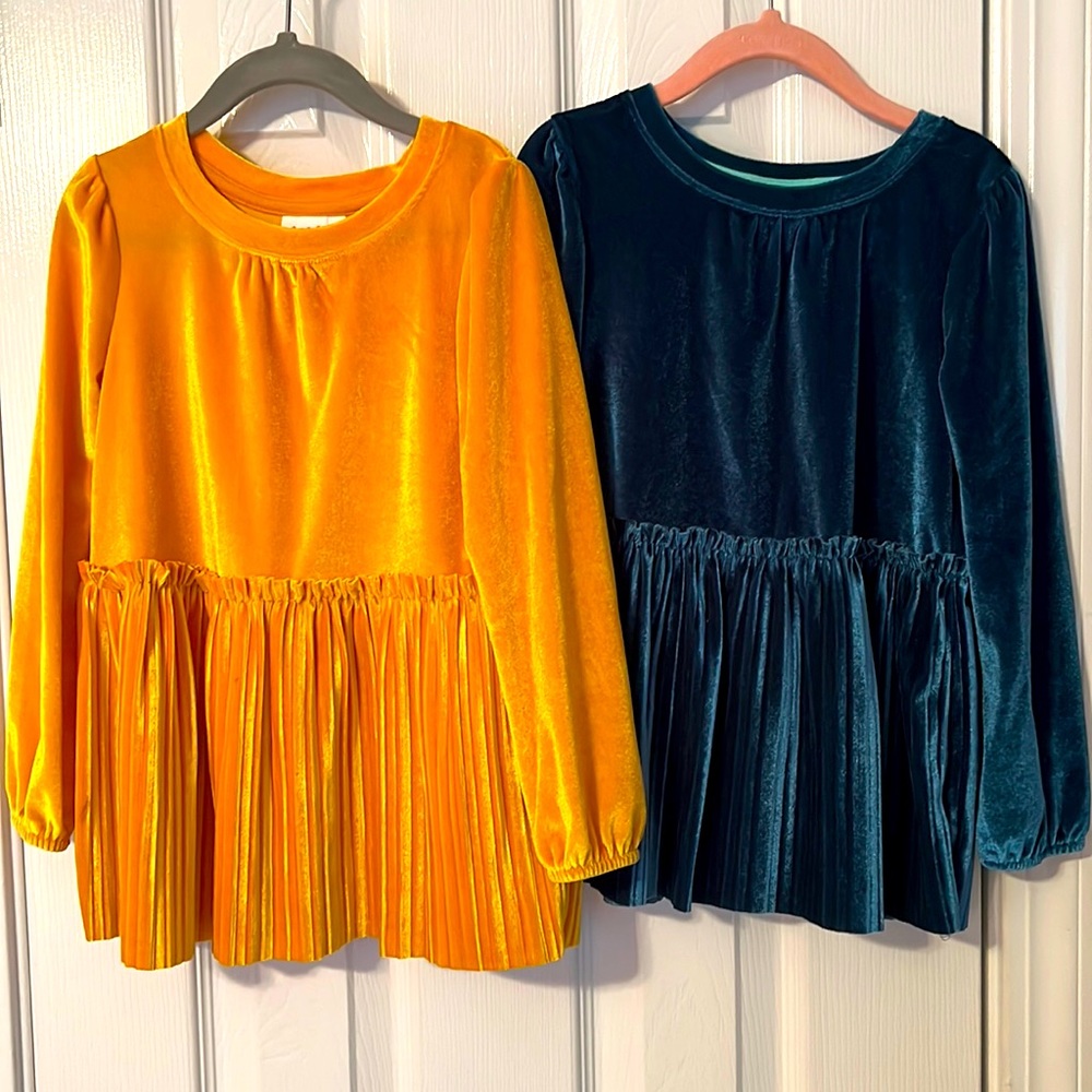 Two Cat & Jack Toddler Girl’s Velour Tunic Tops Size 5t